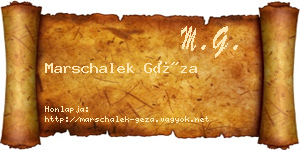 Marschalek Géza névjegykártya